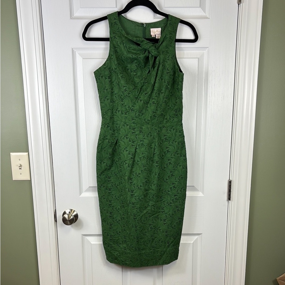 Tracy Reese green lace midi dress sz 6